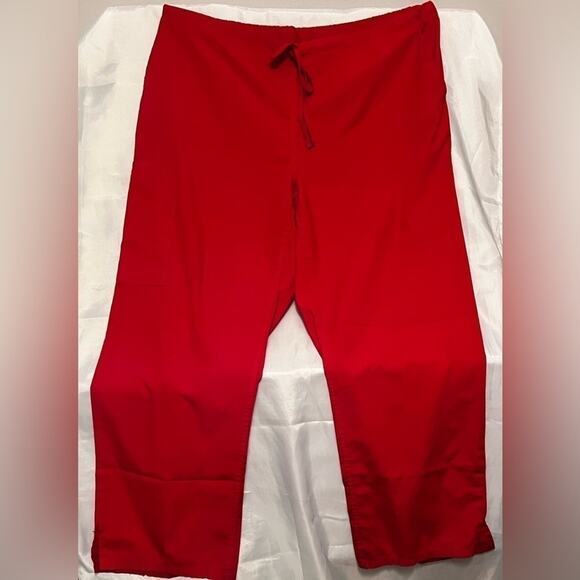 UA Best‎ Buy Scrubs Women’s 5-Pocket Drawstring Pants 2X Red - Picture 1 of 4